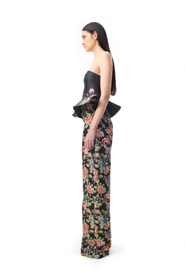 BLACK BROCADE BOYFRIEND STYLE TROUSERS marques almeida