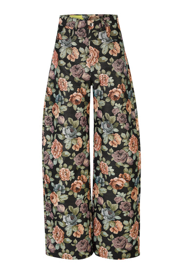 BLACK BROCADE BOYFRIEND STYLE TROUSERS marques almeida