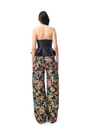 BLACK BROCADE BOYFRIEND STYLE TROUSERS marques almeida