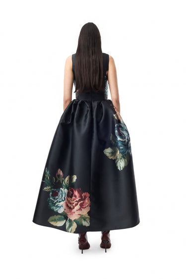 BLACK FLOWER PRINTED PRINCESS DRESS marques almeida