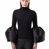 BLACK TURTLENECK PUFF SLEEVE TOP marques almeida