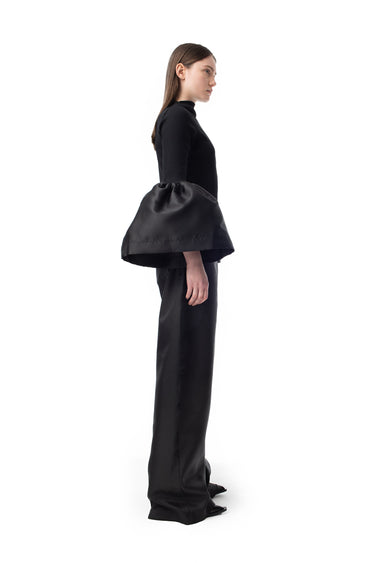 BLACK TURTLENECK PUFF SLEEVE TOP marques almeida