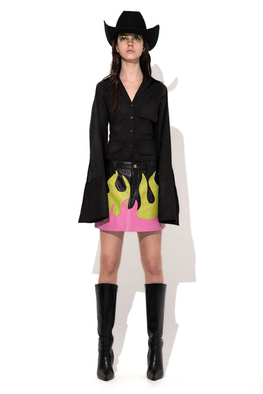 FLAMES LEATHER MINI SKIRT marques almeida