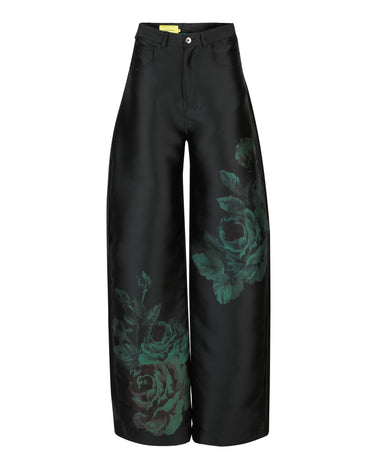 GREEN FLOWER PRINTED BOYFRIEND PANTS MARQUES ALMEIDA