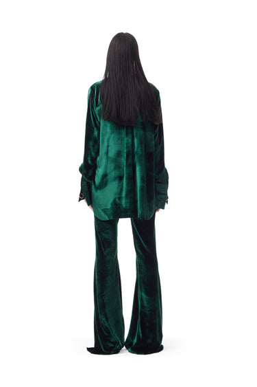 GREEN VELVET FLARE TROUSERS marques almeida