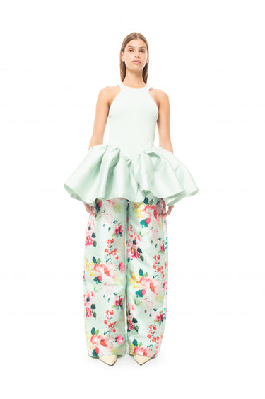 LIGHT GREEN HEAVY SATIN BOYFRIEND TROUSERS marques almeida