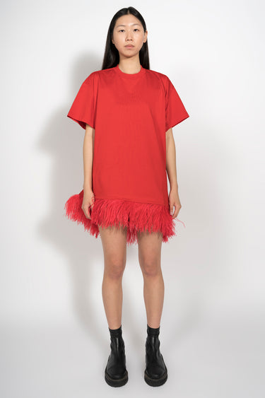 FEATHER HEM TOP IN RED - marques-almeida