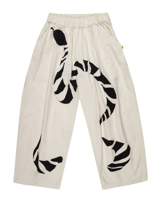 WHITE BALLOON TROUSERS WITH EMBROIDERY ma kids