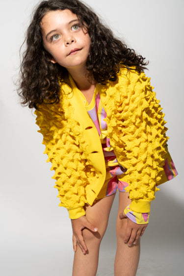 YELLOW SPIKE CARDIGAN MA KIDS